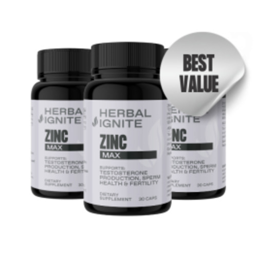 Sexual Performance Supplements: Zinc Max - 3 Month Supply Herbal Ignite