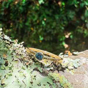 Rings: Aurora Ring - 3mm Australian Teal Sapphire and 9ct Yellow Gold
