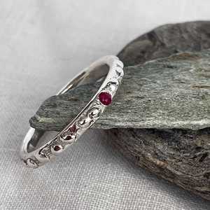 Fluid Ember Stacking Ring - Ruby
