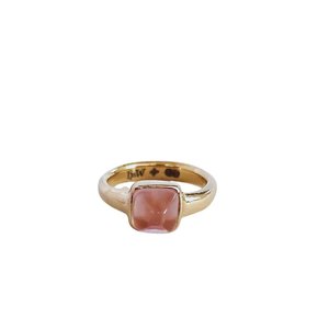 Rings: Sugarloaf Rose Quartz Ring in solid 9ct yellow gold Size O
