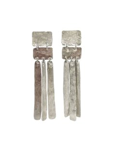 Earrings: Abstract Geo Drop Earrings in Sterling Silver
