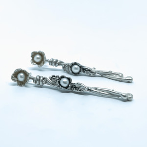 Earrings: Interwoven Vine Drop Earrings – Sterling Silver
