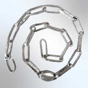 Necklaces: Oversized Paperclip Chain Necklace with Moonstone Bezel – Edition of One | Sterling Silver