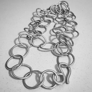 Necklaces: Handmade Organic Circle Chain - Medium weight in Sterling Silver