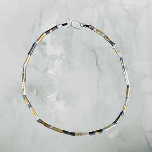Necklaces: Wrapped Beaded Necklace – Fine Silver & 24ct Gold Keum-Boo