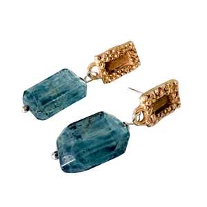 Ready To Ship: Strata Bronze Rectangle Topaz Earrings – Fluid Textured