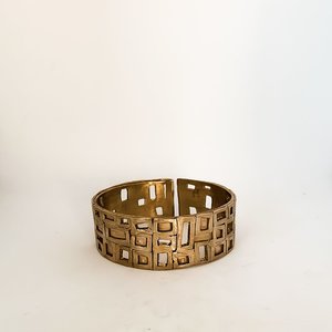 Cuffs: Bronze Modernist Cuff Bangle - Caramel Colour