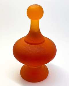 Cast Glass Finial Sculpture – Orange