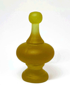 Ready To Ship: Cast Glass Finial Sculpture – Rhubarb & Green Shift