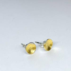Wrapped Small Concave Stud Earrings