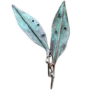 Bronze Pōhutukawa Leaf Pendant Earrings
