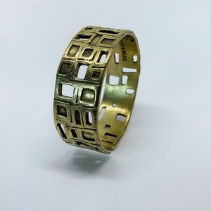 Bronze: Modernist Cuff Bangle - Golden Bronze