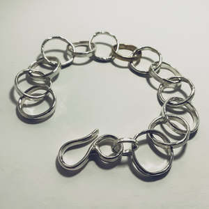 Bronze: Organic Tales - Heavy Organic Circle Chain Bracelet