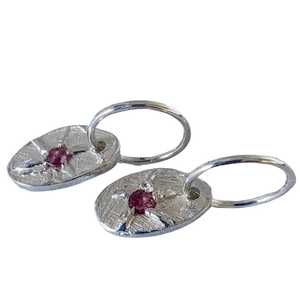 Hoop Earrings: Nebula Gem Earrings - Oval