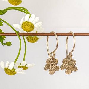 Daisy Charm Dangle Earrings | 9ct Solid Yellow Gold