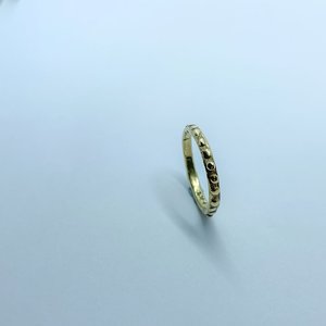Stacking Rings: Fluid - 2mm Textured Ring Band - 18ct Yellow Gold