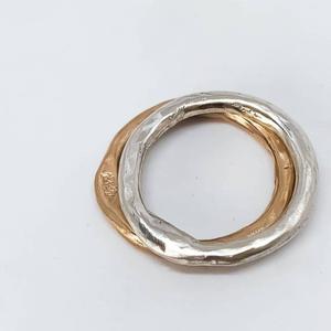 Stacking Rings: The Sun and The Moon Stacking Rings - Sterling Silver and Bronze