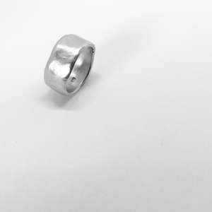 Band Rings: Wide Band - Organic Ring - Sterling Silver