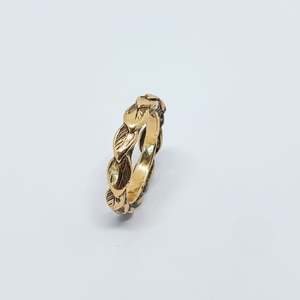 Band Rings: Organic Leaf Stacking Ring | 9ct Solid Yellow Gold