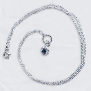 Necklaces: Fluid Dewdrop Sapphire Pendant Necklace – Sterling Silver