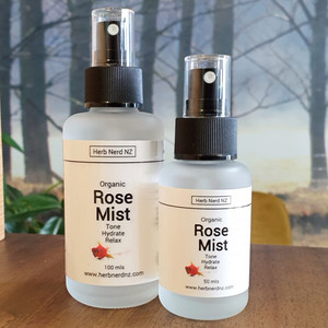Products: Rose Mist, Organic Herb Nerd NZ