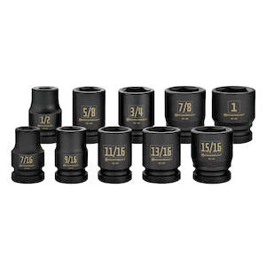 Socket Set: 1/2″ Dr 10pc Imperial Impact Socket Set