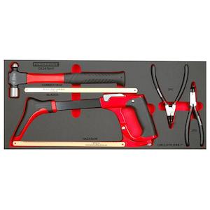 Powerbuilt 22Pc Hacksaw Hammer Circlip Tray