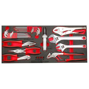 Powerbuilt 31Pc Plier Hex & Adjustable Wrench Tray