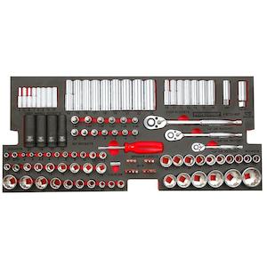 Tool Tray: Powerbuilt 110Pc Ratchet Socket Bit Tray