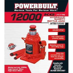 Bottle Jack: Powerbuilt 13.2Ton / 12000Kg Shorty Bottle Jack