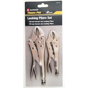 Trades Pro 2Pc Pack 130Mm/5-1/4" & 175Mm/7" Curved Jaw Locking Plier Set