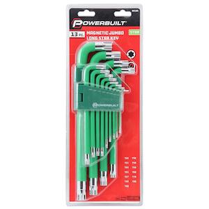 Wrenches: Powerbuilt 13Pc Star Torx Key Jumbo Long Ball End Magnetic Wrench Set