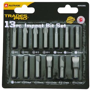 Screw Driver Sets And Screw Drivers: Trades Pro 13Pc Impact Bit Set