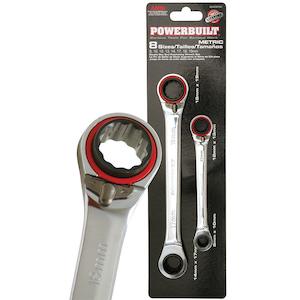 Powerbuilt 2Pc 4In1 Metric Gear Spanner Set