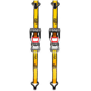 Hand Tools: Cat® 4.8M x 38mm, 2pc Ratchet Tie-Down Strap – 1,020KG