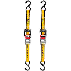 Hand Tools: Cat® 3.6M x 25mm, 2pc Ratchet Tie-Down Strap – 400KG