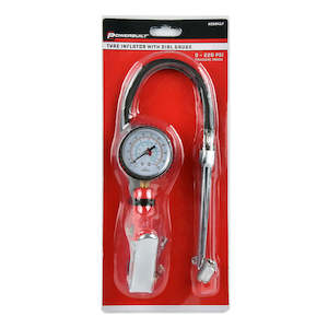 Air Accessories: Powerbuilt Tyre Inflator with Dial Gauge