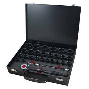 Powerbuilt Impact Socketry: POWERBUILT 1/2" Dr 30pc 6pt Metric Std Dual Impact Socket Set