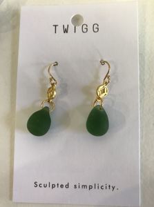 Seaglass Droplet Hook Earrings