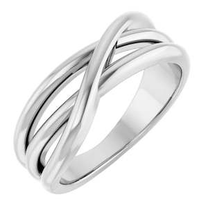 Rings: Sterling Silver Crossover Style Ring