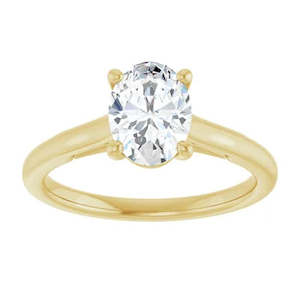 10ct Yellow Gold Oval Moissanette Solitaire