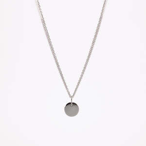Sterling Silver Engravable Disc Necklace