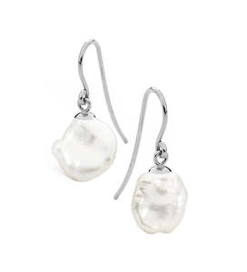 DEFAULT: Sterling Silver Keshi Pearl Earrings