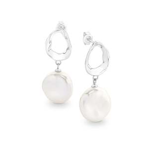 Ikecho Sterling Silver Keshi Pearl Ora Earrings