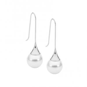 Stainless Steel Shell Pearl Drop Earrings