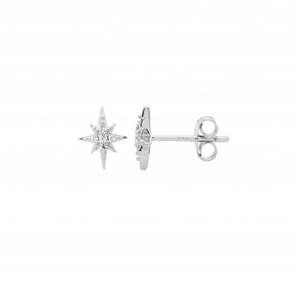 Ellani Collections: Sterling Silver Starburst Stud Earrings