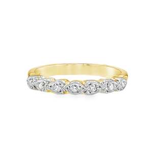 18ct Yellow Gold & Platinum Diamond Set Band