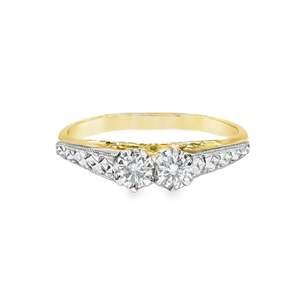 18ct Yellow Gold & Platinum Diamond Set Engagement Ring