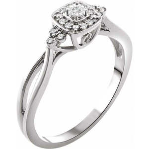 10ct White Gold Diamond Engagement Ring