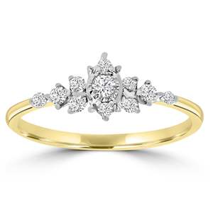 9ct Yellow Gold Diamond Set Ring